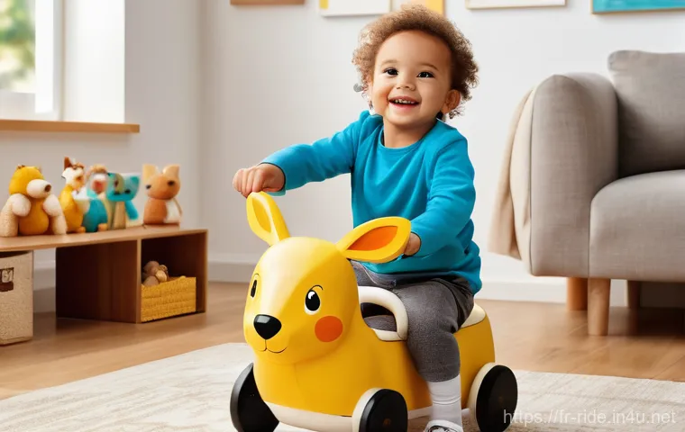 승용완구 인기 선물 아이템 - **Prompt:** A curious and engaged 5-year-old child seated in a sleek, miniature electric luxury car,...