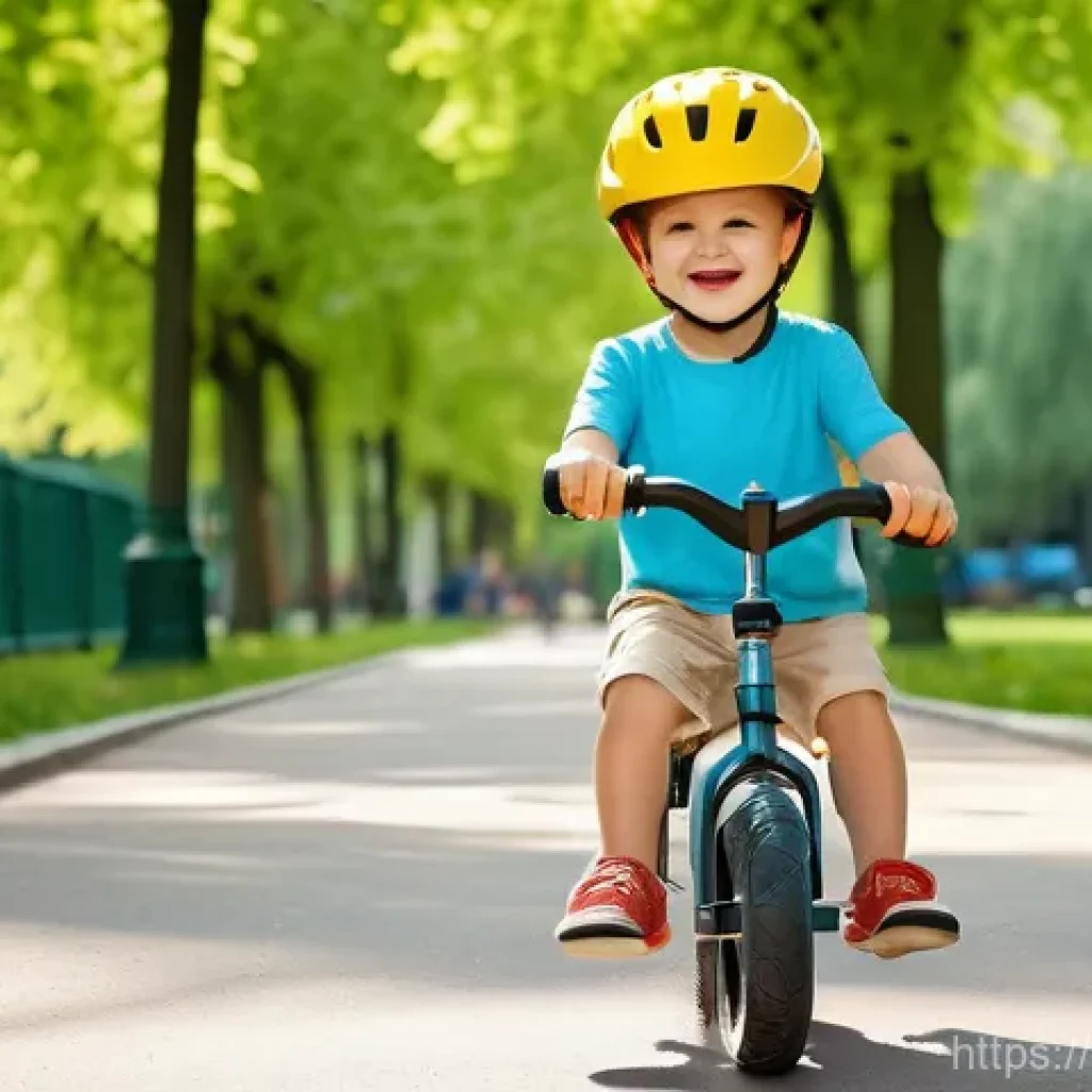 승용완구 추천 유튜버 - A joyful 3-year-old French child, wearing a light blue t-shirt, beige shorts, and a bright yellow he...