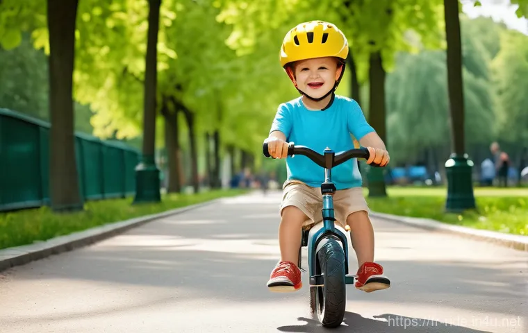 승용완구 추천 유튜버 - A joyful 3-year-old French child, wearing a light blue t-shirt, beige shorts, and a bright yellow he...