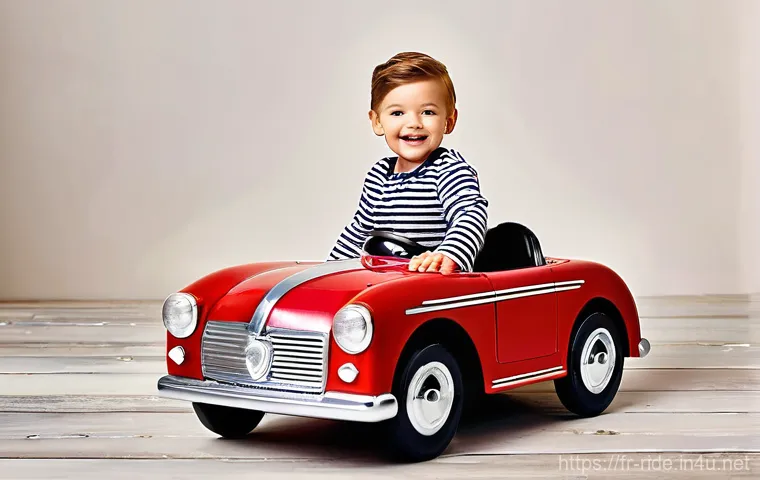 승용완구 클래식 스타일 - **Prompt 1: Joyful Discovery with a Wooden Push-Along**
    "A happy, fair-skinned toddler, approxim...