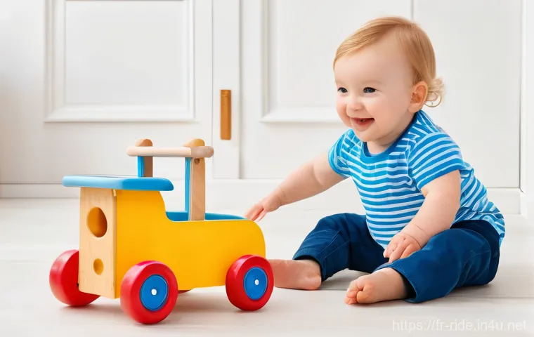 승용완구 구매 시 주의사항 - **"Le Petit Explorateur en Mouvement" (The Little Explorer in Motion)**
    A joyful toddler, approx...