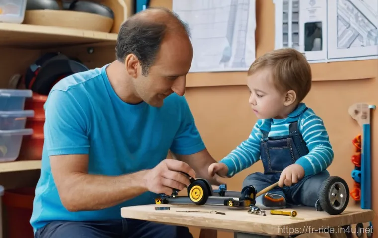 승용완구 부품 구매처 - A focused French mother in her late 30s, wearing casual everyday clothes, sits at a clean wooden des...